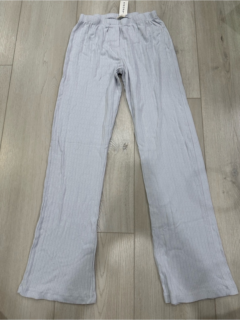 John Galt Light Blue Ribbed Knit pants